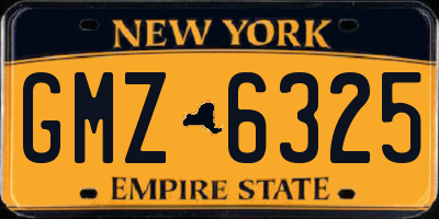 NY license plate GMZ6325