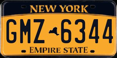 NY license plate GMZ6344