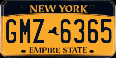 NY license plate GMZ6365