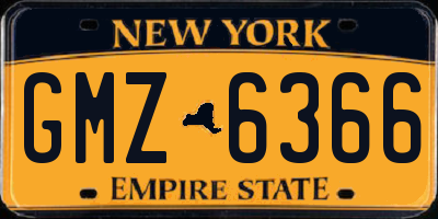 NY license plate GMZ6366