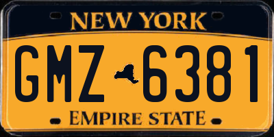 NY license plate GMZ6381