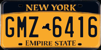 NY license plate GMZ6416