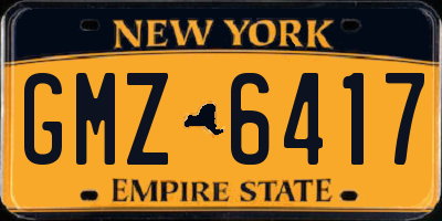 NY license plate GMZ6417