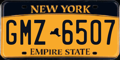 NY license plate GMZ6507