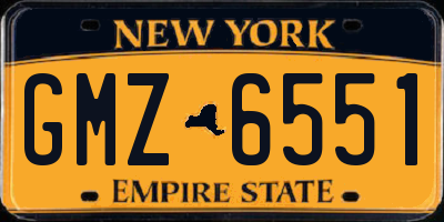 NY license plate GMZ6551