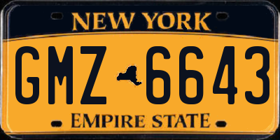 NY license plate GMZ6643