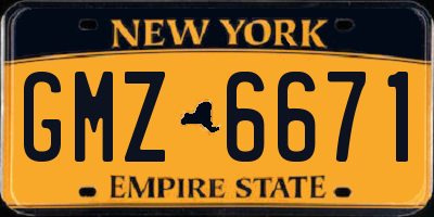 NY license plate GMZ6671