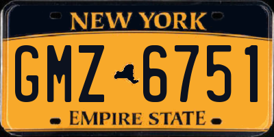 NY license plate GMZ6751