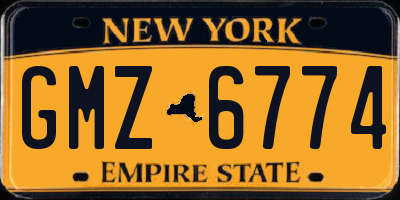 NY license plate GMZ6774