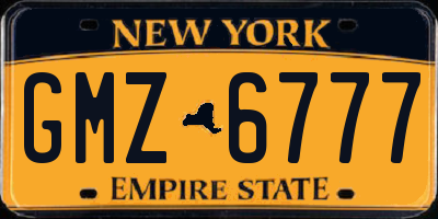 NY license plate GMZ6777