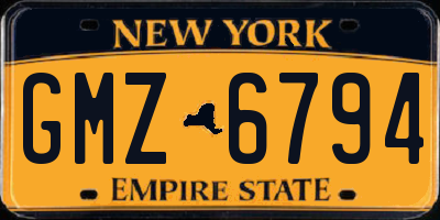NY license plate GMZ6794