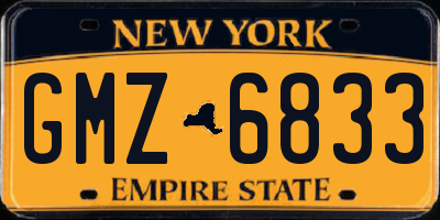 NY license plate GMZ6833