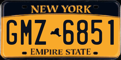 NY license plate GMZ6851