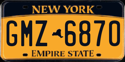 NY license plate GMZ6870
