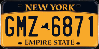 NY license plate GMZ6871