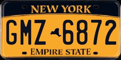 NY license plate GMZ6872