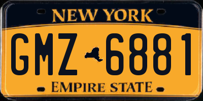 NY license plate GMZ6881