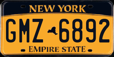 NY license plate GMZ6892
