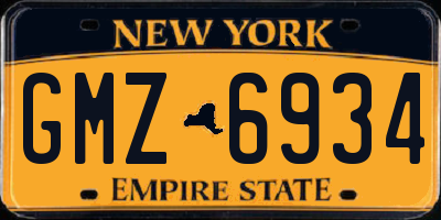 NY license plate GMZ6934