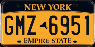 NY license plate GMZ6951