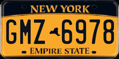 NY license plate GMZ6978