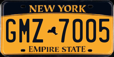 NY license plate GMZ7005