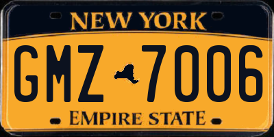 NY license plate GMZ7006
