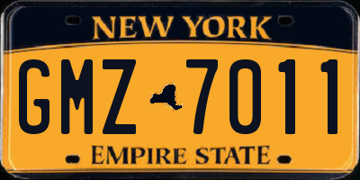 NY license plate GMZ7011