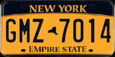 NY license plate GMZ7014