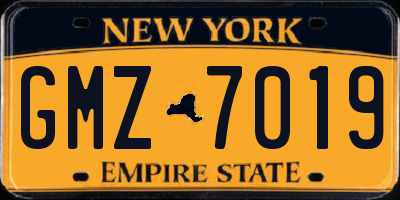 NY license plate GMZ7019