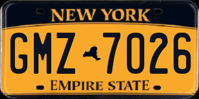 NY license plate GMZ7026