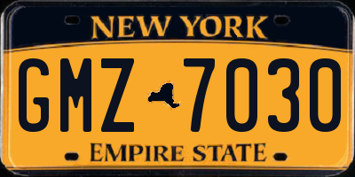 NY license plate GMZ7030
