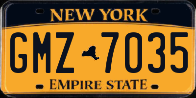 NY license plate GMZ7035