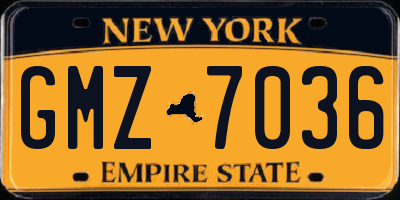 NY license plate GMZ7036