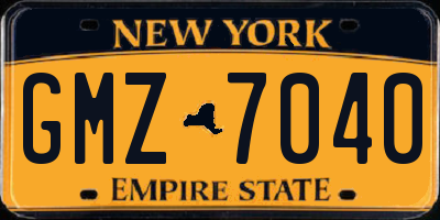 NY license plate GMZ7040