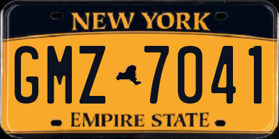 NY license plate GMZ7041