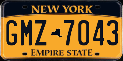 NY license plate GMZ7043