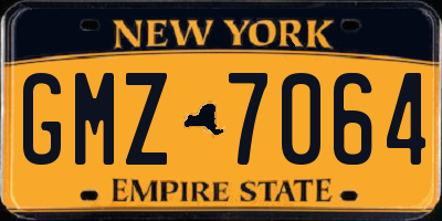 NY license plate GMZ7064