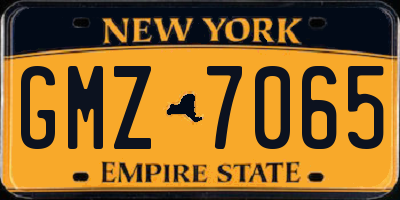 NY license plate GMZ7065