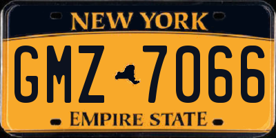 NY license plate GMZ7066