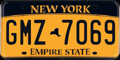 NY license plate GMZ7069