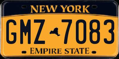 NY license plate GMZ7083