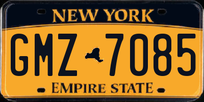 NY license plate GMZ7085