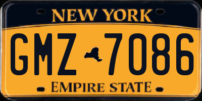 NY license plate GMZ7086