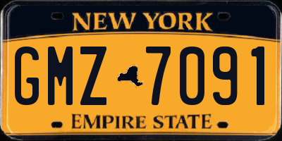 NY license plate GMZ7091