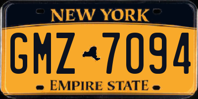 NY license plate GMZ7094