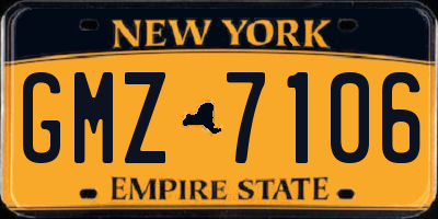 NY license plate GMZ7106