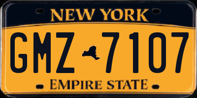 NY license plate GMZ7107
