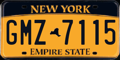 NY license plate GMZ7115