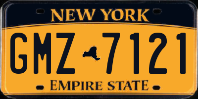 NY license plate GMZ7121
